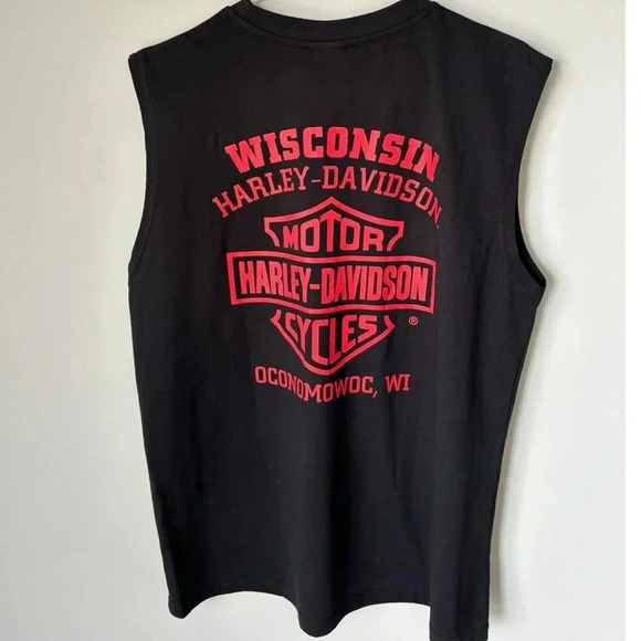 Harley Davidson Motor Cycles Mens HD Keen Glow Muscle Tee Black Size Medium - Picture 6 of 8